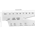 29 Degree Acme Thread Gauge Pro Grade Stainless Steel For Machinists, tool measuring 8.5cm with thread angle markings