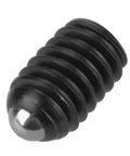 Close-up of a M4 hex socket ball plunger from the 10 Pack M4 Hex Socket Ball Spring Plungers Set Crafted From Heavy Duty Carbon Steel.