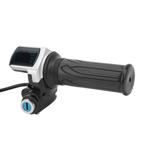 Twist Throttle Grips For Electric Bikes And Motor Scooters With LED Power Indicator And Lock Key Set 48V Compatible ABS Durable Handle Grips Replacement Upgrade For Daily Riding