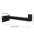 Heavy Duty L Shaped Shelf Bracket Set In Stainless Steel Black Triangle Brackets With Screws Included side view dimension marked