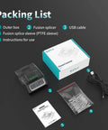 Filament Splicer And Connector Kit with 200 Pcs PTFE Sleeves for 1.75mm 3D Printer Filament packaging and contents