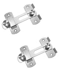 Silver 180 Degree Flip Sliding Barn Door Lock for Privacy, Heavy Duty Barn Door Latch Kit, 2 Pack, front view