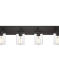 Dope 4 Light Oil Rubbed Bronze Bathroom Vanity Light Wall Sconce With Clear Glass Shades in modern design