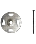 Kerdi-Board Screws And Washer Set For Wood Stud Framing 100 Coarse Thread Screws And 100 Galvanized Steel Washers closeup