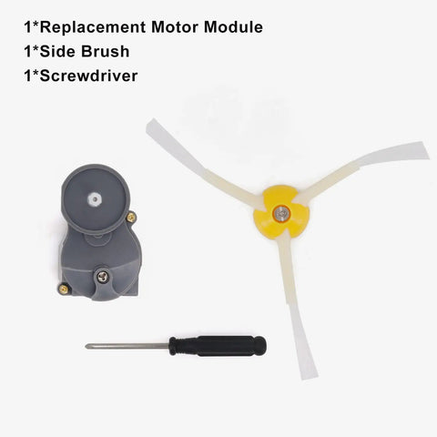 Replacement Side Brush Motor Module Kit With Side Brush And Screwdriver For Roomba 500 600 700 800 900 Series And i3 i7 e5 e6 e7 Models Keeps Hair And Debris Out Of The Motor Easy Drop In Replacement.