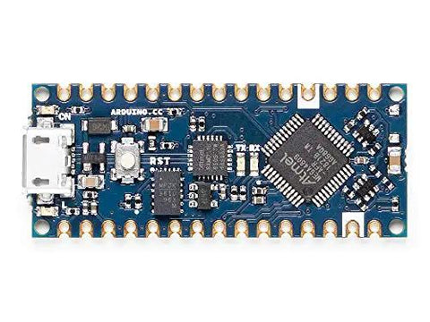 Top view of Dope Ultra Compact Nano Every Microcontroller Board with ATmega4809 48KB Flash, USB-C port, digital and analog pins