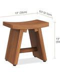 13 Inch Solid Teak Wood Shower Foot Bench With No Slip Rubber Gripping Feet Stainless Hardware And Water Resistant Indoor Outdoor Built To Last Spa Ready Foot Rest