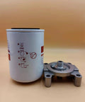 Water Coolant Filter Spin On WF2075 With Base For Cummins ISM11 And Peterbilt Series 60 Engine Thread Size 11 16 UN 2B Cross Reference 5839WF2075 Heavy Duty Truck Replacement Part, showing filter and base adapter