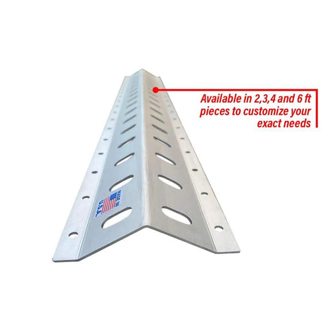 36 Inch Trailer Track Tie Down System With Cargo Rails E Track S Track L Track Anchor Kit 4 Pack Made In USA Aluminum close-up view
