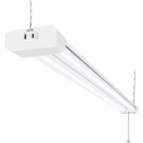 Bright 4Ft Led Shop Light 5000K Daylight 42W 4400 Lumens Linkable Ceiling Fixture For Garages Workshops Basements With Power Cord And Pull Chain ETL Certified No Fuss Flush Mount Or Hanging 1 Pack