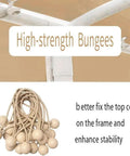 10x20 Beige Carport Replacement Top Cover For Outdoor Shelter Waterproof And UV Protected Tarp With Ball Bungees bundle