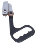 Kickass Metal Sheet Cutter with dual circular edge blades, side view, heavy-duty stainless steel build and ergonomic handle.