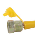 Close-up of Compact Portable Hydraulic Pressure Test Hose 1.5m 630 Bar For Hydraulic Systems Nylon PA connector with yellow cap