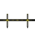 Stress Free Wall Hanging Tool Features Built In Level And Measuring Ruler For Dead On Picture Frame Mirror Mounting Zero Guesswork Adjustable 36 Inch Nail Guide Black, showing measuring guide with yellow markings.