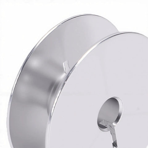 Top Shelf Aluminum Industrial Sewing Machine Bobbins 32 Mm Cnc Machined Dead On Balanced Winding Twin Pack closeup of shiny aluminum bobbin