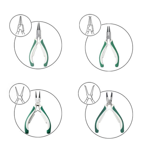 4 Piece Mini Snap Ring Pliers Kit For External And Internal Circlips Heavy Duty Retaining Ring Pliers With Straight Bent Jaws