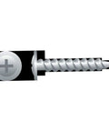 Close-up of a Two Thousand Piece 8 By 1 Phillips Modified Truss Head Screw in 410 Stainless Steel showing the head and threads.