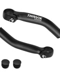 Mountain Bike Bar Ends In One Piece Aluminum Forged For Strength And Control, Fits 22.2mm Handlebar, Matte Black