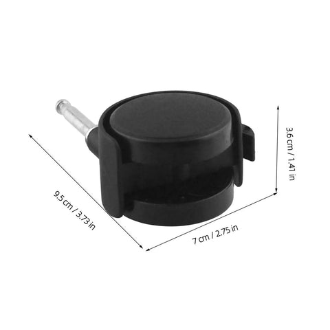 Swivel Stem Caster Wheels with Brake 2set for Furniture and Bed Frames, black small wheel, dimensions 9.5cm x 7cm x 3.6cm.