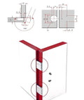 Tough As Nails 270 Degree Zinc Alloy Cabinet And Wardrobe Folding Hinge Set diagram and red hinges on open doors, 2pcs set