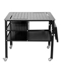 Heavy-Duty Mobile Welding Table With Foldable Side Panels For Factory And Garage Use, Steel Workbench On Wheels For Welding Applications