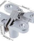 Hidden Cross Hinge for Concealed Mortise Doors, 180 Degree Folding Opening, adjustable conceal hinge in alloy construction