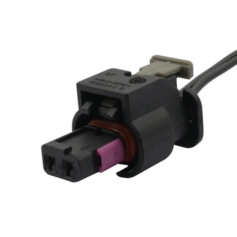 Premium Ambient Air Temperature Sensor Connector Pigtail For 2014 To 2021 Chevy And Gmc Vehicles Direct OEM Replacement Wiring Harness with black and purple housing