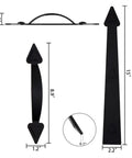 Heavy Duty Magnetic All Metal Frame Garage Door Soft Close Buffer 6 Piece Steel Hardware Kit dimensions showing black steel components