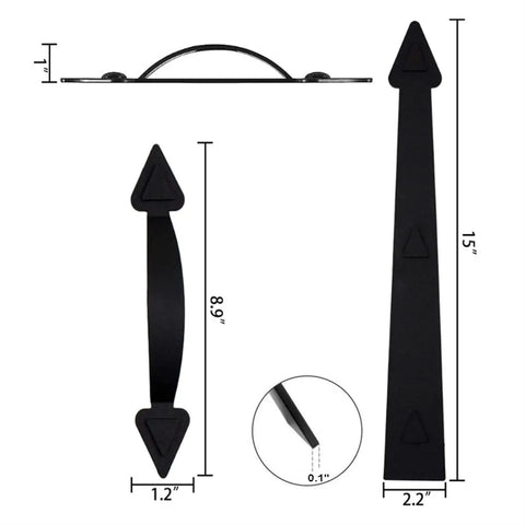 Heavy Duty Magnetic All Metal Frame Garage Door Soft Close Buffer 6 Piece Steel Hardware Kit dimensions showing black steel components