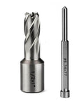 Oscarbide 1/2x1 annular cutter with 3/4-inch Weldon shank and mag drill bit with pilot pin, 2-piece set