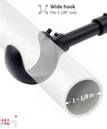 Beefy Heavy Duty Curtain Rod Brackets For Wall Mounts Extra Long 6 Inch Rod Holders For Heavy Curtains Fits Three Quarters To One Inch Rods 2 Pack Extended Wall Mount Brackets Black