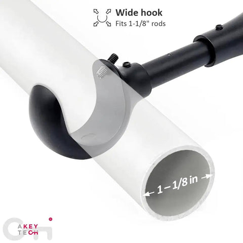 Beefy Heavy Duty Curtain Rod Brackets For Wall Mounts Extra Long 6 Inch Rod Holders For Heavy Curtains Fits Three Quarters To One Inch Rods 2 Pack Extended Wall Mount Brackets Black