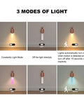 Wooden Motion Sensor Night Lights with Magnetic Body Sensor showing three light modes: on, off, and auto for hallways and stairs.