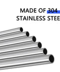 thick-walled 304 stainless steel tube, polished finish, ideal for industrial use, corrosion resistance, 12-inch length, pack of five