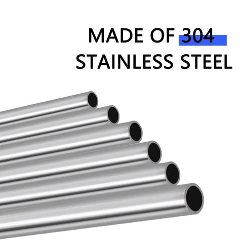 thick-walled 304 stainless steel tube, polished finish, ideal for industrial use, corrosion resistance, 12-inch length, pack of five