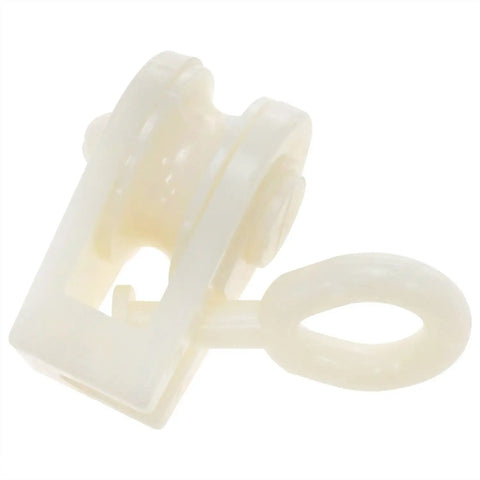 Mini Nylon Hook Pulleys Set 12 Pack With 360 Degree Rotation Lightweight Yet Solid And Durable Nylon Pulley Blocks For DIY Projects School Pulleys And Rigging Quiet Smooth Operation For Cables And Ropes, close-up white nylon hook pulley