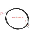 Go Kart Throttle Cable Kit 71 Inch Replacement for Predator 212cc GX160 GX200 shown with dimensions and durable cable