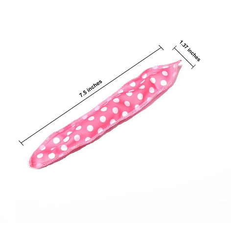Overnight No Heat Hair Rollers For Sleep Curls Soft Foam Curlers For Beachy Waves, 7.5 inches pink roller with polka dots