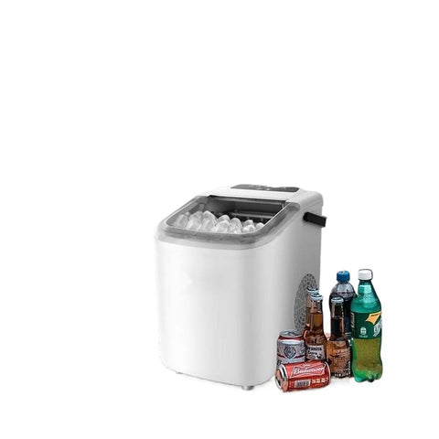 Freshly Chilled Bullet Ice Anytime With This Sick Countertop Ice Maker For Backyard Hangouts Compact Portable Design Drops Twenty Six Pounds Daily Self Cleaning Feature Keeps The Party Rolling, with ice and drinks.