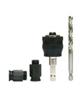 Diablo Snap-Lock Plus mandrel system, four-piece hole saw mounting set with 3/8 in hex shank arbor and adapters