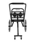 Rear view of Heavy Duty Stair Climbing Dolly With Ten Wheels For No Sweat Moving, 551 Pound Flat Ground Weight Limit, Foldable Steel Cargo Cart.