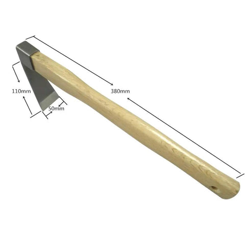 Forged Hoe Garden Digging Tool For Digging Weeding Seeding And Soil Turning With 380mm Wooden Handle Stainless Steel Blade