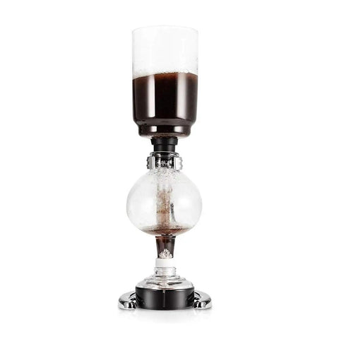 Three Cup Tabletop Siphon Coffee Maker With Alcohol Burner Gravity Brew For Clean Rich Smooth Coffee And Aromas Safe Sleek Stand Vacuum Seal Technology Lets You Brew On Your Counter