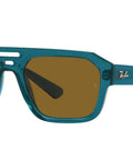 Corrigan Square Sunglasses With Transparent Light Blue Frame And Dark Brown Polarized Lenses, 54 Mm, Eco Friendly Bio Based Acetate Build