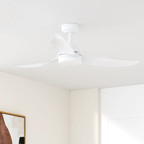 DC Reversible Outdoor Smart Ceiling Fan With 10 Speeds And Dimmable Multicolor Lights, Ultra Quiet Modern Ceiling Fan, 45 Inch White