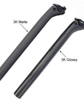Lightweight Carbon Seat Post 27.2mm For Road And MTB Bikes Full Carbon Fiber With 3K Matte Finish and Glossy Finish, 400mm Length