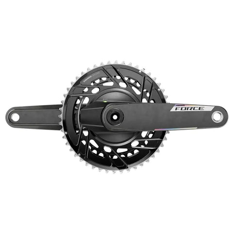 2X AXS Power Meter Crankset With 172.5mm Cranks, 48/35T Rings, DUB Bottom Bracket, Lightweight Carbon Arms and Aluminum Spider shown from top view
