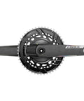 Top view of Force 2X AXS Power Meter Crankset with 170mm arms, 50/37T chainrings, DUB bottom bracket, carbon material
