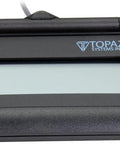 Smart Electronic Signature Pad With Pressure Sensitive Surface And Bright Transflective Lcd, top view with stylus attached.