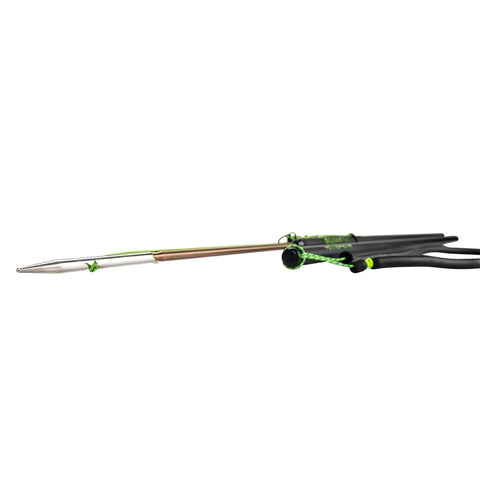 Pro Grade 195cm 18mm Aluminum Pole Spear For Spearfishing With Anodized Ergal Shaft And Rubber Band Propulsion Durable Corrosion Resistant Build Black Slip Tip Beast For Ocean And Reef Hunts side view